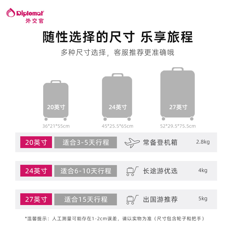 diplomat/外交官行李箱大容量拉杆箱结实耐用男生密码箱2025新款