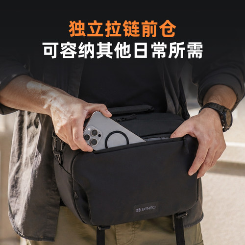 百诺BENRO相机包City20斜跨包单反微单摄影包适用于佳能富士索尼单肩包镜头内胆包骑行腰包轻便大容量收纳包 - 图2