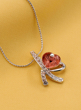 伊泰莲娜合金仿水晶心形女项链