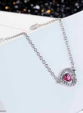 伊泰莲娜镂空粉色爱心手链可调节轻奢感手饰毕业送女生礼物礼盒装