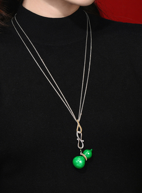 伊泰莲娜合金仿水晶福禄女毛衣链