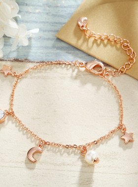 伊泰莲娜女手链 个性简约时尚珍珠星月精致百搭手饰 送女友礼物