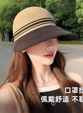 2026新款镂空透气防晒帽子女夏季户外大帽檐太阳帽遮阳渔夫鸭舌帽