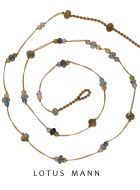 藤蔓.迷你项链/3圈手链碧玺玻璃体堇青石拉长石编绳松弛甜美