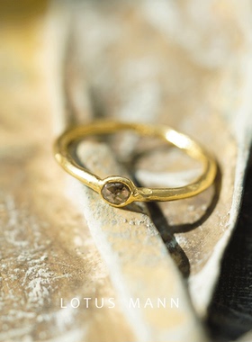 自然尤物.单颗玫瑰切香槟胡椒钻石戒指