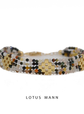 透辉石细小粒子十字花银手链