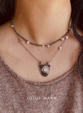 雨滴.天然黄铁矿与水滴珍珠迷你项链925银