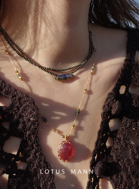 晶柱聚Neng拉长.双层碧玺与黄铁矿彩色编绳可调节项链