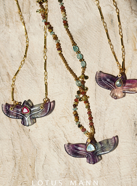 永生Phoniex宝石眼系列水晶编绳永生鸟项链