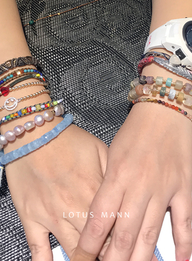 切面碟珠天然海蓝宝手链