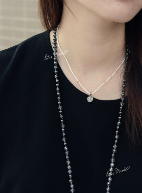 路塔斯曼极细镶钻925银六字珍珠