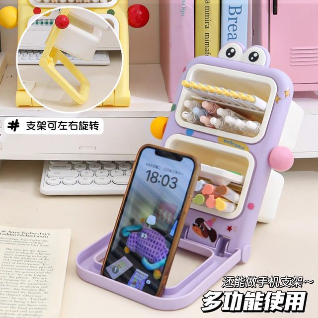 Student desktop oblique pen holder stationery storage box for women