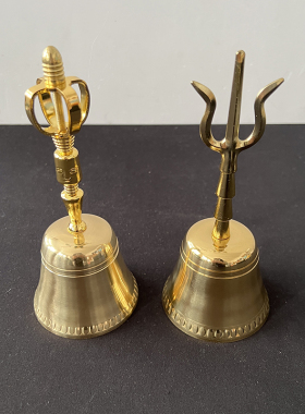 黄铜三清铃手摇铃铛风水铃铛