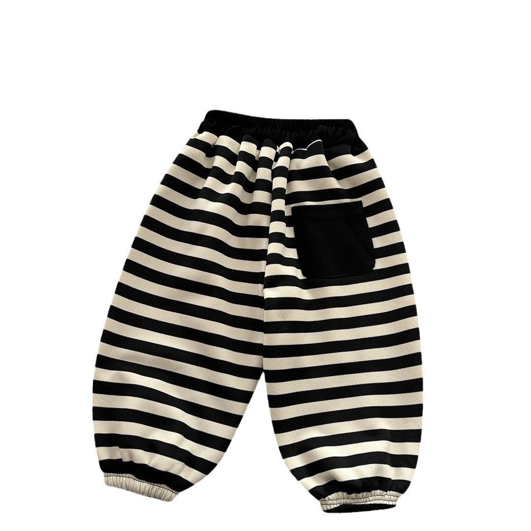 儿童冬季加绒加厚保暖条纹裤子韩版洋气中小童男女童束口裤,淘宝优惠券,粉丝福利购,淘宝优惠卷