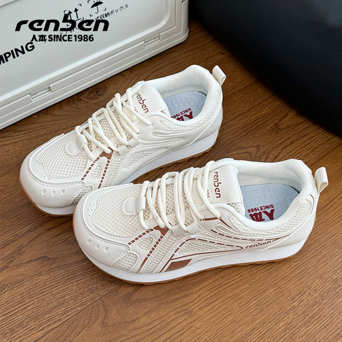 人本阿甘鞋女2025秋冬季新款网面透气学生百搭软底休闲运动鞋女鞋 - 图2