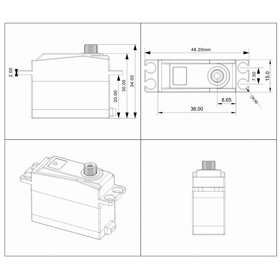 SPT25HV 12kg 7.4v高压速金属钢齿25g数码中型舵机换挡差速固定翼 - 图1