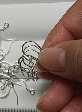 S999纯银耳钩足银耳钩钩子挂钩耳坠diy配件防过敏不掉色手工