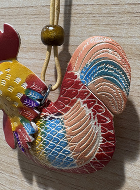 HERZ手工皮具富贵生肖鸡