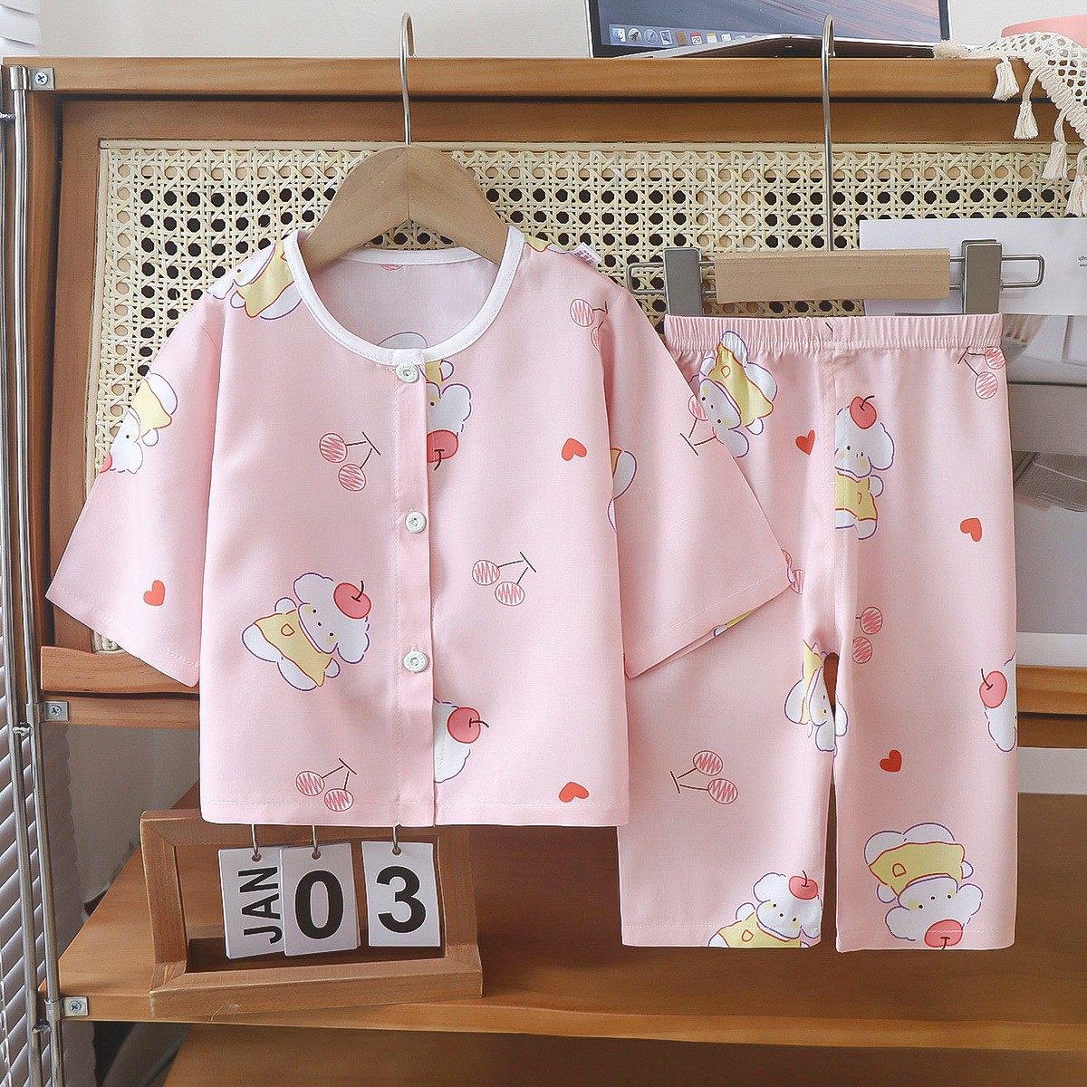 儿童棉绸空调服睡衣套装开衫夏季薄款男童女童小孩宝宝绵绸家居服,淘宝优惠券,粉丝福利购,淘宝优惠卷