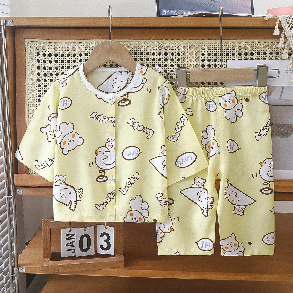 儿童棉绸空调服睡衣套装开衫夏季薄款男童女童小孩宝宝绵绸家居服,淘宝优惠券,粉丝福利购,淘宝优惠卷