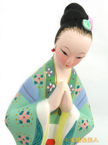 泥塑无锡特产惠山泥人《四大美女-貂蝉》工艺品大师手捏造型别致 - 图0