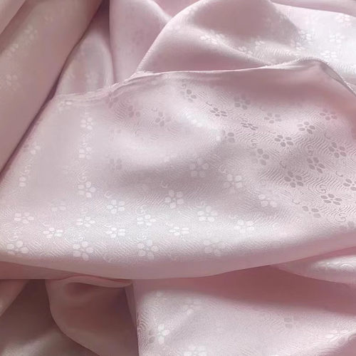 花罗真丝花绫落花流水真丝提花面料汉服旗袍丝绸中国风浅蓝色浅紫 - 图3
