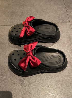 crocs卡洛驰diy红色立体饰品鞋花