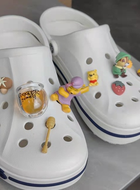 洞洞鞋crocs蝴蝶结立体diy