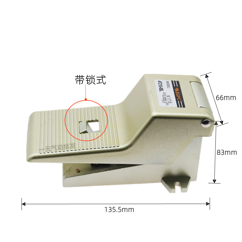 SGPC带锁式气动脚踏阀4F210-08L二位五通气缸脚踩开关换向阀FV-02-图2