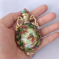 Retro Tour Dragon Nightlight Snuff Pot Classical Featured Handicraft Decoration Pendulum Pieces New Ancient Play Bronze Snuff Pot Swing Pieces