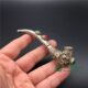 Old silver inlaid Malay jade cigarette pouch antique miscellaneous items