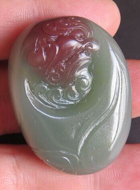 南红天然精雕达摩挂件紫绿玛瑙