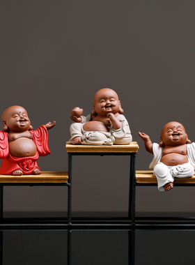 大肚新中式风禅意办公桌弥勒佛