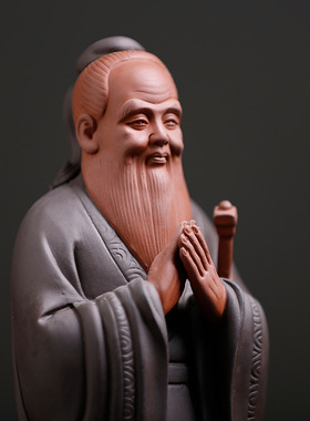 孔子像陶瓷雕塑历史人物书房摆件
