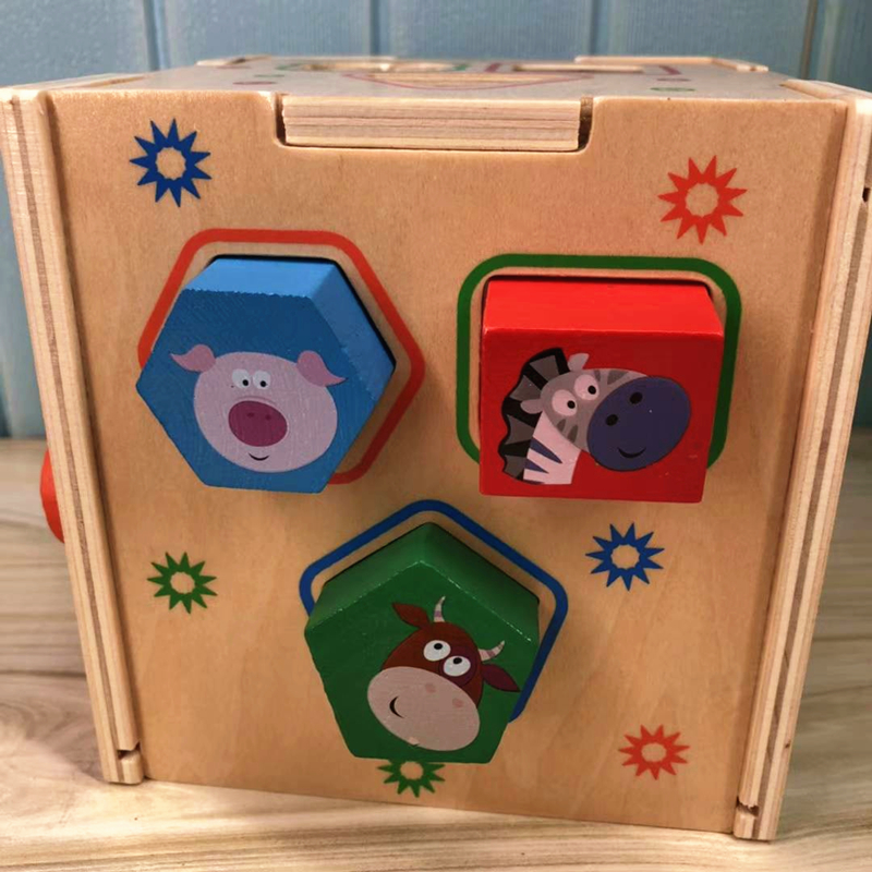 儿童形状配对积木智力盒宝宝动手动脑1岁半2女孩木质早教益智玩具 - 图1