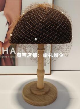 画家帽秋冬季蕾丝羊毛呢英伦复古