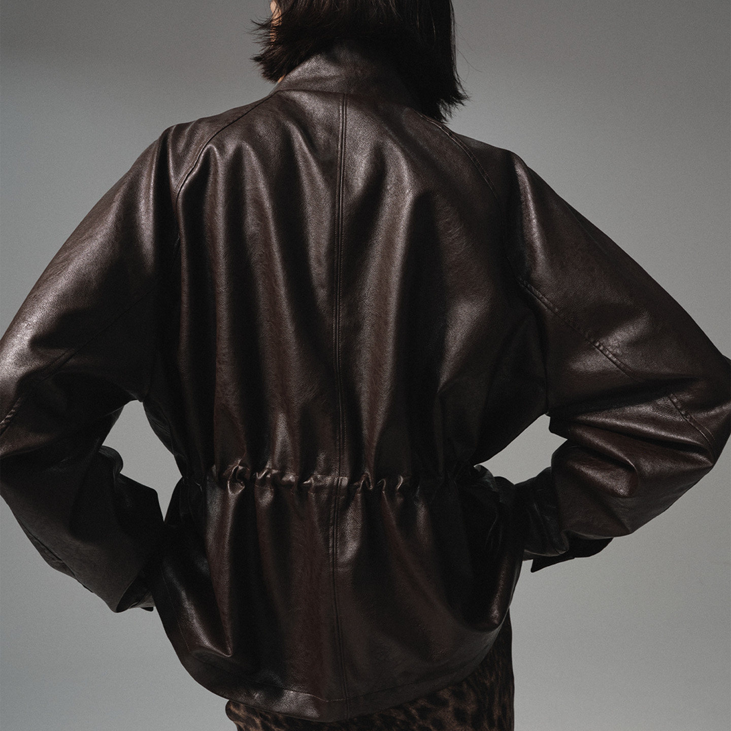 Arriving Arrive 秋冬复古轻盈易打理可调节收腰pu皮衣夹克外套,淘宝优惠券,粉丝福利购,淘宝优惠卷