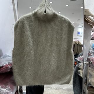 2025 autumn and winter turtleneck cashmere wool brushed vest women's slim sweater women's design niche tops women's outer wear