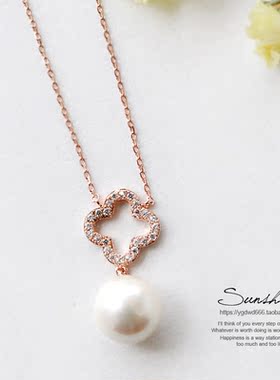 优雅气质微镶锆石四叶草女日韩国