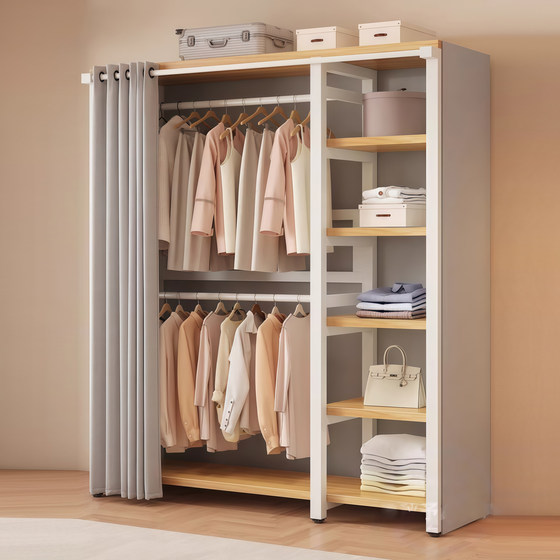 Integrated open storage clothes hanger