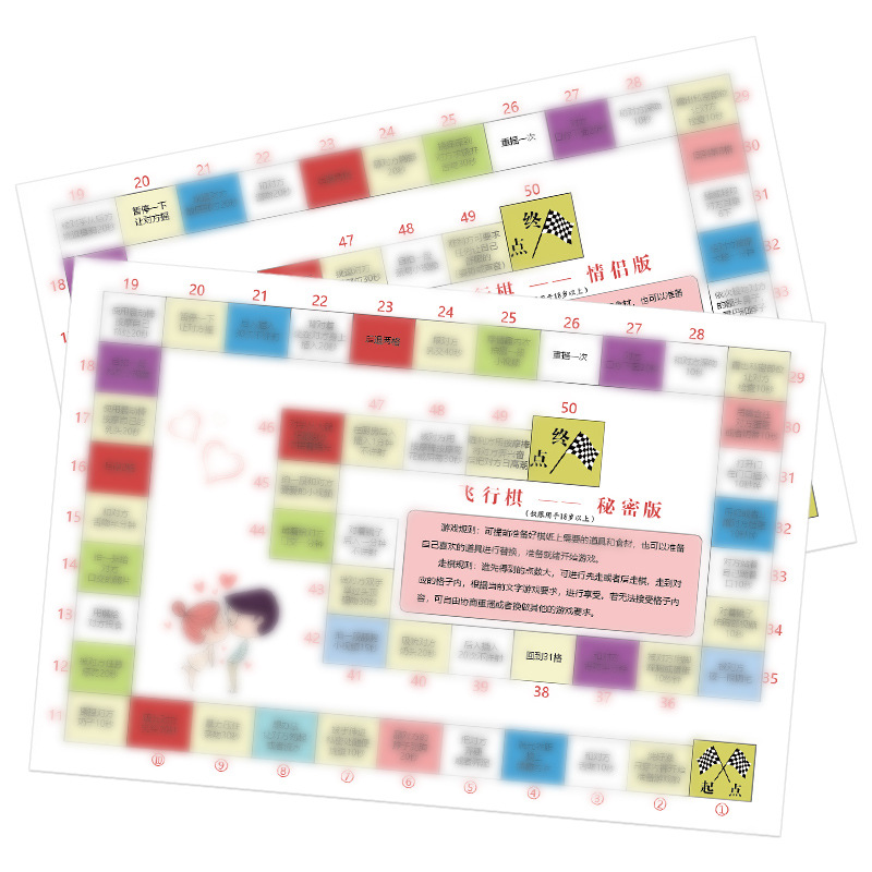 情侣飞行棋双人sm玩具惩罚道具飞行棋加厚覆膜大富翁棋成人-图2