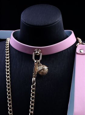 男生体育生项圈男m牵引链性感铃铛项链潮男颈环1S0调教