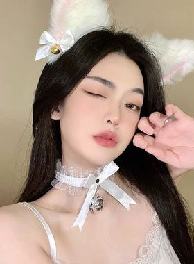 肛赛chocker项圈饰品铃铛配饰链脖圈牵引女仆锁骨男朋友带脖尾巴