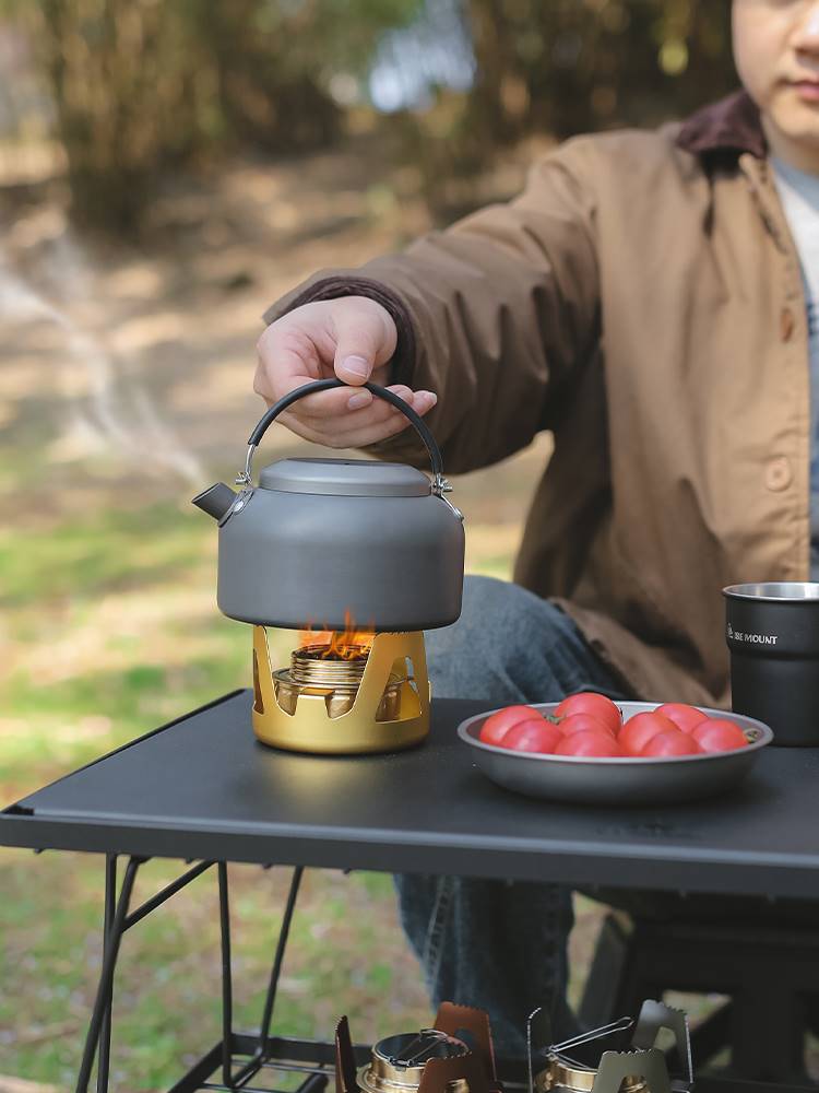 酒精炉煮茶器户外子炉头煮茶炉具露营防风液体固体烧烤小火锅取暖 - 图0