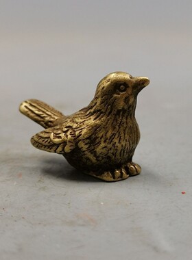 创意袖珍合金小麻雀手办摆件