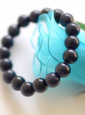 天然招财蓝沙石手链许愿石聚财