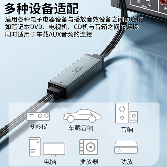 RCA audio isolator power amplifier audio current sound eliminator supports 3.5 Lotus computer noise common ground isolation