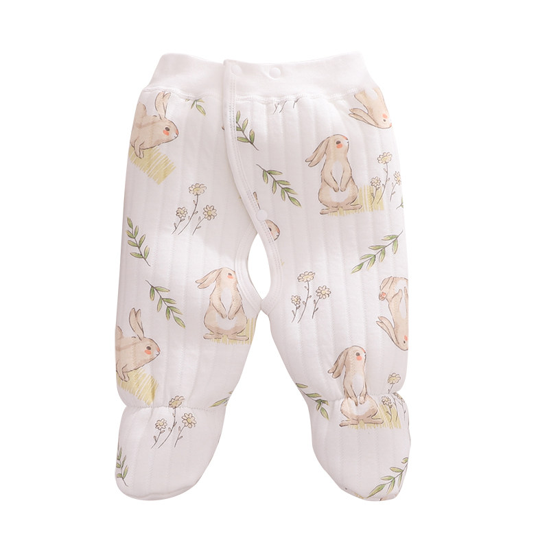新生婴儿保暖裤秋冬季夹棉裤子初生宝宝包脚薄棉平腰连脚开档裤子,淘宝优惠券,粉丝福利购,淘宝优惠卷