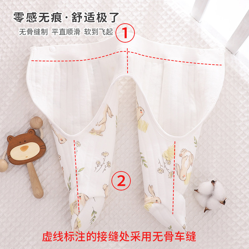 新生婴儿保暖裤秋冬季夹棉裤子初生宝宝包脚薄棉平腰连脚开档裤子,淘宝优惠券,粉丝福利购,淘宝优惠卷