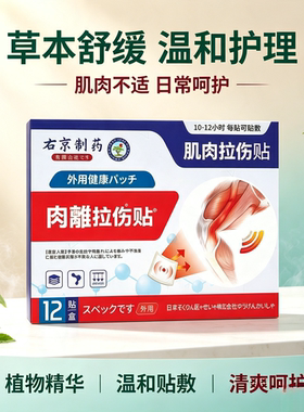 右京制药肌肉拉伤贴12贴     买二送一发三盒
